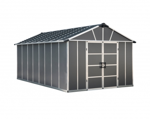 Palram 11x17.2 Yukon Shed (Dark Grey with WPC Floor)