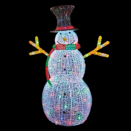 Premier 1.3m Soft Acrylic Snowman with 160 Multi-Coloured LEDS