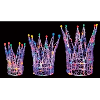 Premier 3pc Soft Acrylic Crowns with 140 Multi-Coloured LEDS