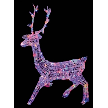 Premier 1.4m Soft Acrylic Stag with 300 Multi-Coloured Multi-Action LEDS