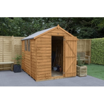 Forest Garden 8x6 Overlap Dip Treated Apex Wooden Garden Shed (Installation Included)