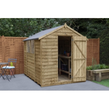 Forest Garden 8x6 Overlap Pressure Treated Apex Wooden Garden Shed (Installation Included)