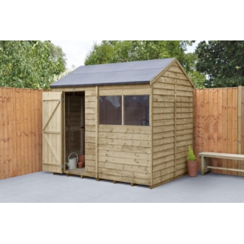 Forest Garden 8x6 Overlap Pressure Treated Reverse Apex Wooden Garden Shed (Installation Included)