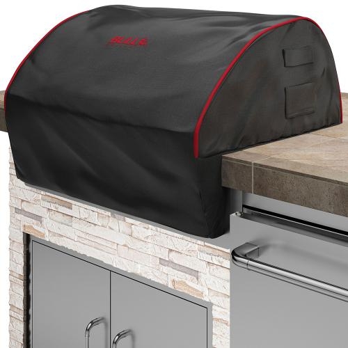 Bull Grill Head Premium Cover for Steer Built In BBQ 60cm (Black with Red Piping)