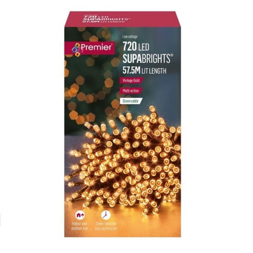 Premier 720 Multi-Action 57.5m LED Supabrights (Vintage Gold)