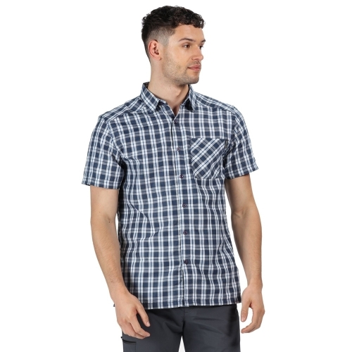 Regatta Mens Mindano V Polyester Checked Short Sleeve Shirt S - Chest 37-38' (94-96.5cm)