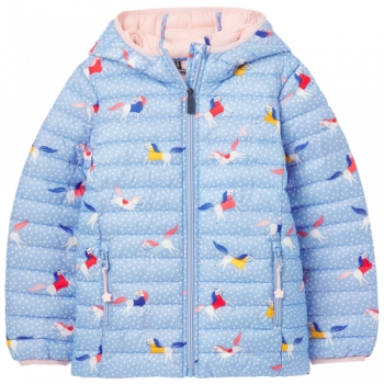 Joules Girls Printed Kinnaird Showerproof Packable Coat 9-10 Years- Chest 28.5', (69-72cm)