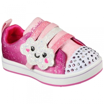 Skechers Girls Sparkle Rayz Rainbow Smiles Light Up Shoes UK Size 4 (EU 21)