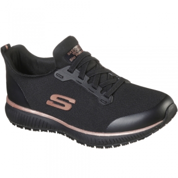 Skechers Womens Squad Slip Resistant Lace Up Safety Trainers UK Size 3 (EU 36)