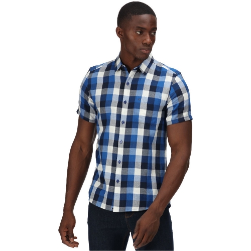 Regatta Mens Ryker Coolweave Cotton Short Sleeve Shirt L- Chest 41-42' (104-106.5cm)