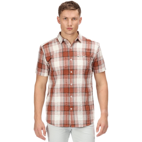 Regatta Mens Deakin IV Coolweave Cotton Short Sleeve Shirt S- Chest 37-38' (94-96.5cm)