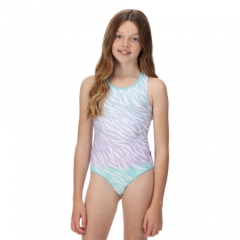 Regatta Girls Tanvi Printed Summer Swimming Costume 5-6 Years - Chest 59-61cm (Height 110-116cm)