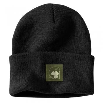 Carhartt Mens Knit Shamrock Patch Rib Knit Beanie Hat One Size