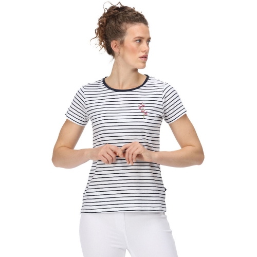 Regatta Womens Odalis Coolweave Cotton Stripe Jersey T Shirt 8 - Bust 32' (81cm)