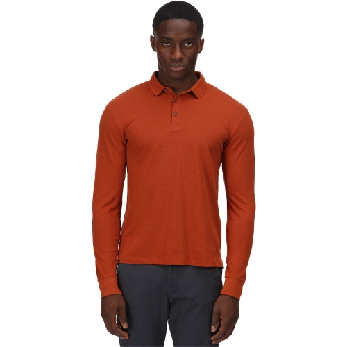 Regatta Mens Kaleb Cotton Long Sleeve Polo Shirt 3XL- Chest 49-51' (124.5-129.5cm)