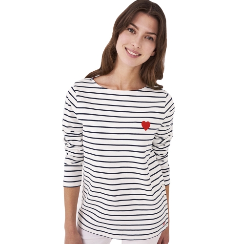 Crew Clothing Womens Ultimate Breton Button Side Top 10- Bust 35.5'