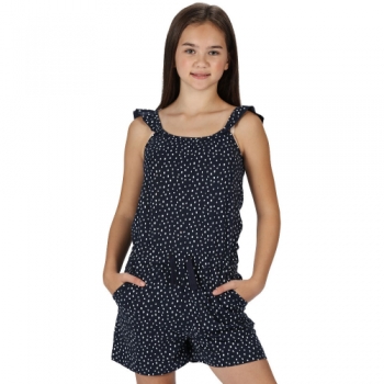 Regatta Girls Dorsey Coolweave Organic Cotton Playsuit 3-4 Years - Chest 55-57cm (Height 98-104cm)