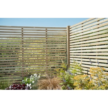 Forest Garden Pressure Treated Contemporary Slatted Fence Panel 1.8m x 1.2m