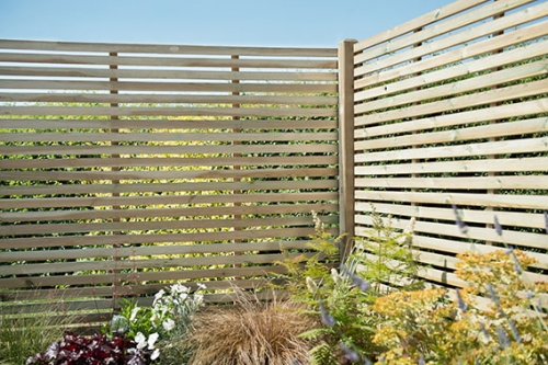 Forest Garden Pressure Treated Contemporary Slatted Fence Panel 1.8m x 1.2m