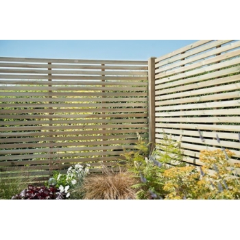 Forest Garden Pressure Treated Contemporary Slatted Fence Panel 1.8m x 1.8m