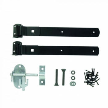 Forest Garden Ring Gate Latch Set (Black Zinc Coated)