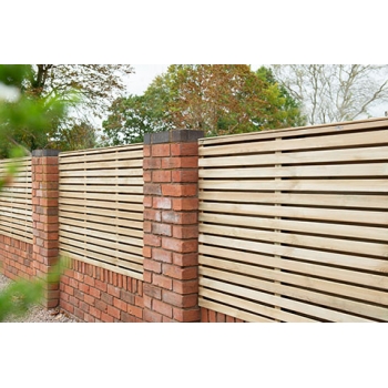 Forest Garden Pressure Treated Contemporary Double Slatted Fence Panel 1.8m x 0.9m