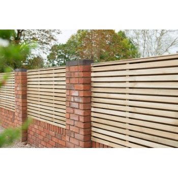 Forest Garden Pressure Treated Contemporary Double Slatted Fence Panel 1.8m x 1.2m