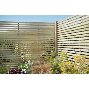 Forest Garden Pressure Treated Contemporary Slatted Fence Panel 1.8m x 1.5m