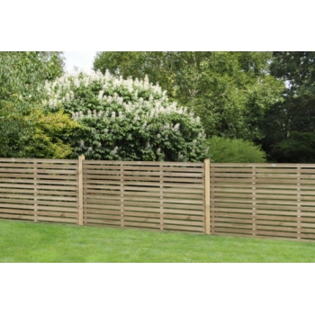 Forest Garden Pressure Treated Contemporary Slatted Fence Panel 1.8m x 0.9m