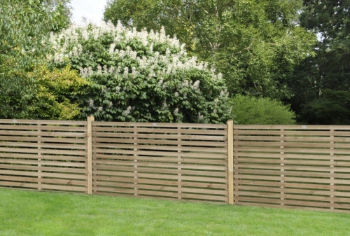 Forest Garden Pressure Treated Contemporary Slatted Fence Panel 1.8m x 0.9m