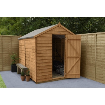 Forest Garden 8x6 Apex Overlap Dipped Wooden Garden Shed (No Window)