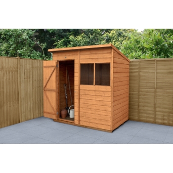 Forest Garden 6x4 Pent Shiplap Dipped Wooden Garden Shed (Installation Included)