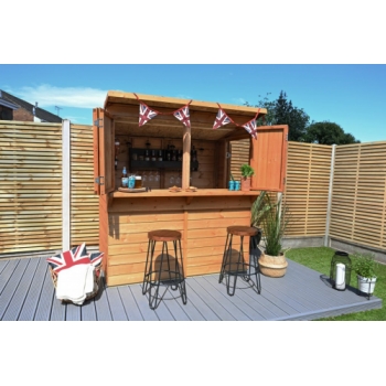 Forest Garden 6x3 Garden Bar Pent Overlap Dipped Wooden (Installed)