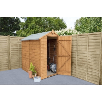 Forest Garden 6x4 Apex Shiplap Dipped Wooden Garden Shed (No Window / Installation Included)