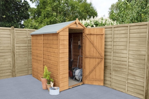 Forest Garden 6x4 Apex Shiplap Dipped Wooden Garden Shed (No Window)