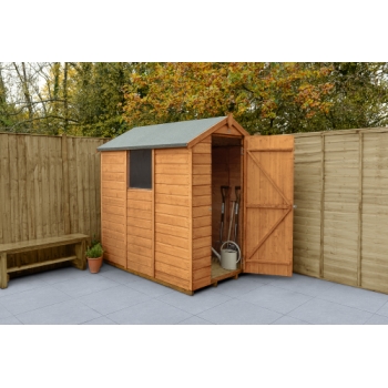 Forest Garden 6x4 Apex Shiplap Dipped Wooden Garden Shed (Installation Included)