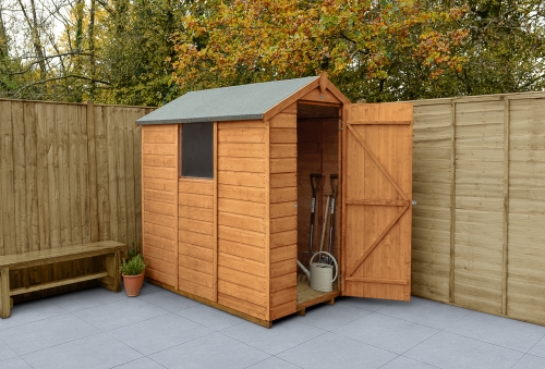 Forest Garden 6x4 Apex Shiplap Dipped Wooden Garden Shed