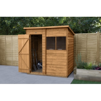 Forest Garden 6x4 Pent Overlap Dipped Wooden Garden Shed (Installation Included)