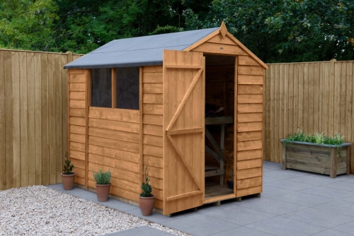 Forest Garden 7x5 Apex Overlap Dipped Wooden Garden Shed