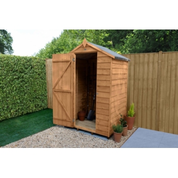 Forest Garden 4 x 3 Overlap Dip Treated Apex  Wooden Garden Shed (No Window)