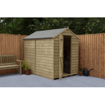 Forest Garden 7x5 Apex Overlap Pressure Treated Wooden Garden Shed (No Window / Installation Included)