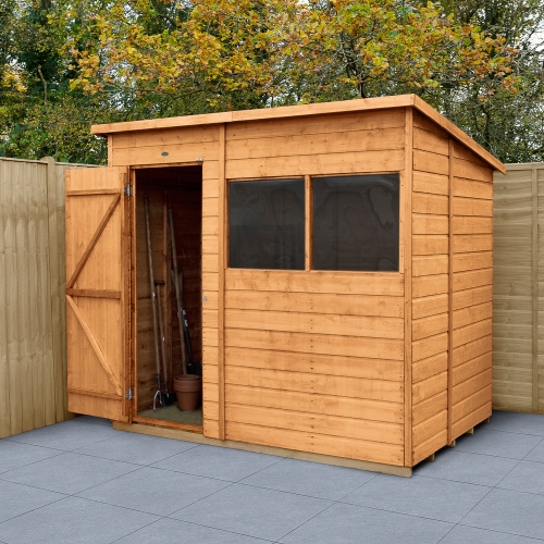 Forest Garden 7x5 Pent Shiplap Dipped Wooden Garden Shed