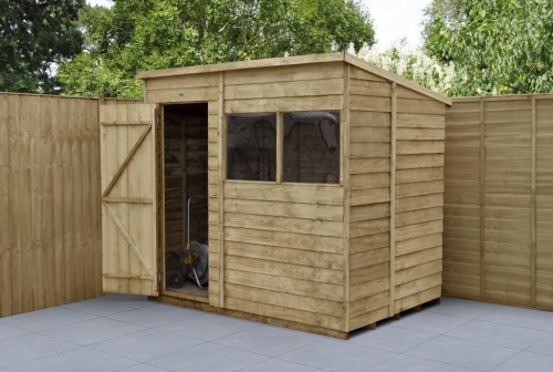 Forest Garden 7x5 Pent Overlap Pressure Treated Wooden Garden Shed