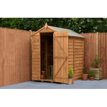 Forest Garden 6 x 4 Overlap Dip Treated Apex Wooden Garden Shed (No Window)