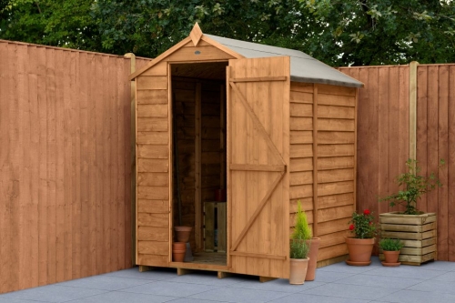 Forest Garden 6 x 4 Overlap Dip Treated Apex Wooden Garden Shed (No Window)