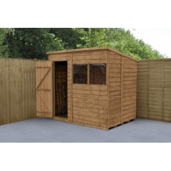 Forest Garden 7x5 Pent Overlap Dipped Wooden Garden Shed (Installation Included)