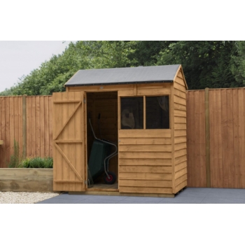 Forest Garden 6 x 4 Reverse Apex Overlap Dipped Wooden Garden Shed (Installation Included)