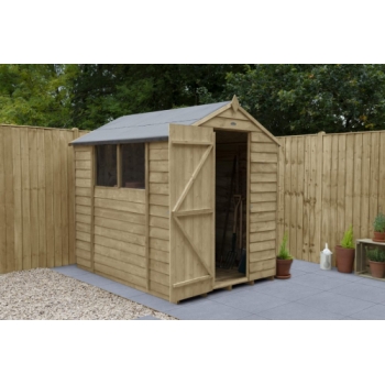 Forest Garden 7x5 Apex Overlap Pressure Treated Wooden Garden Shed (Installation Included)