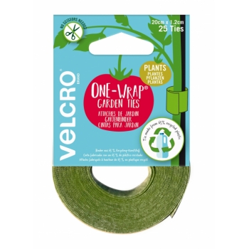 Velcro Recycled Plastic One-Wrap Plant Ties 25 x Ties (20cm x 1.2cm)