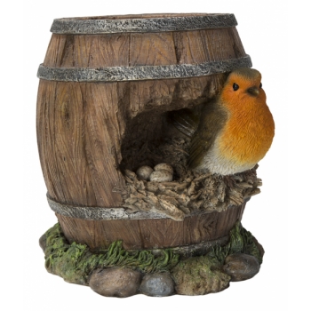 Vivid Arts Robin Water Barrel with Nest - Size D